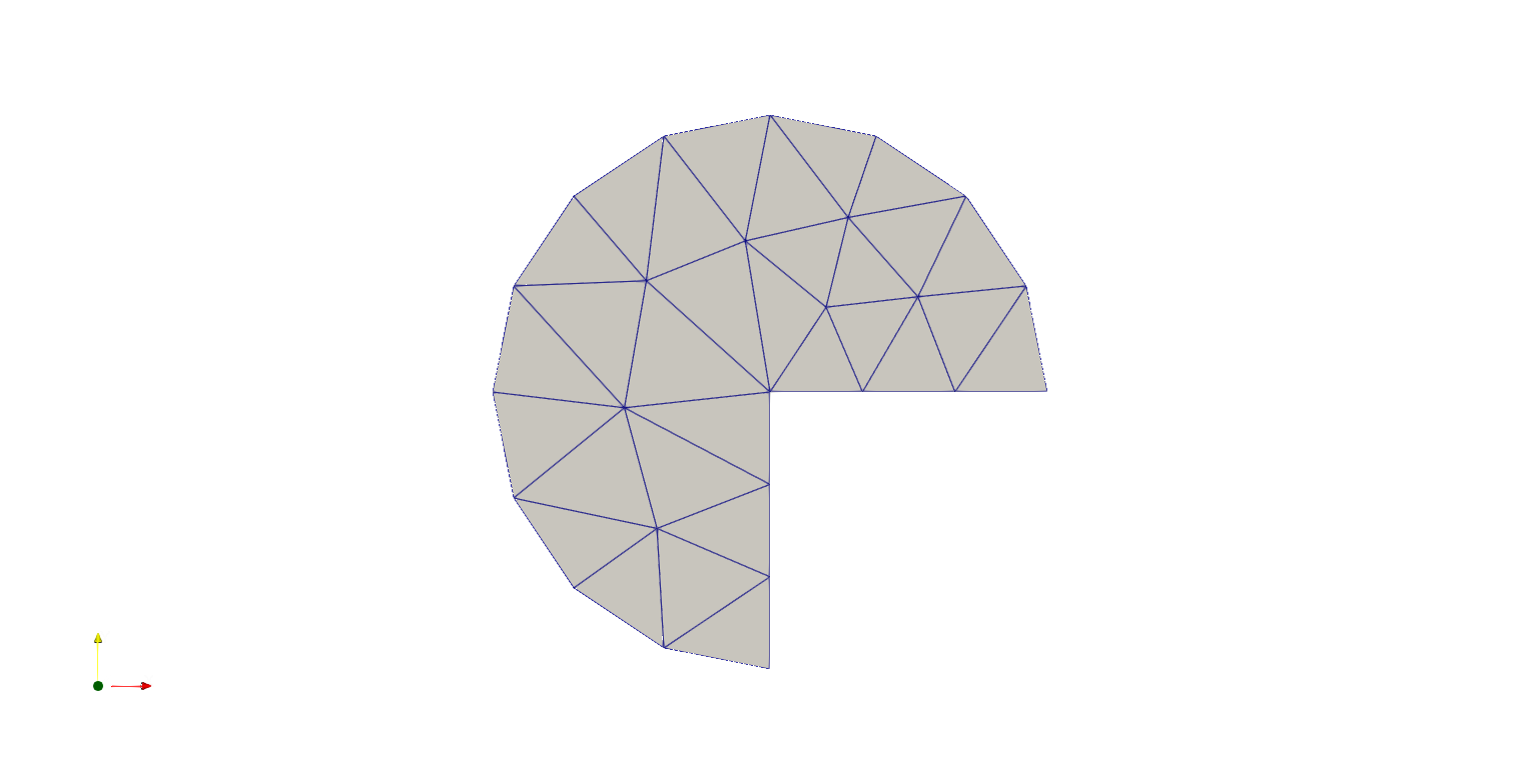 Example of the mesh generated for a Pacman like geometry.
