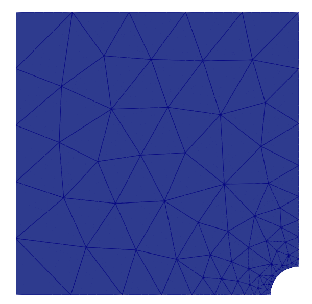 Example of a curved mesh of order 2 generated from a geometry described using Netgen CSG2d.